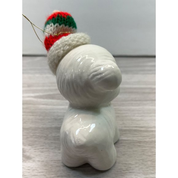 Polar Bear in Snow Cap Christmas Tree Ornament Vintage Ceramic 3 Inch - Picture 6 of 6